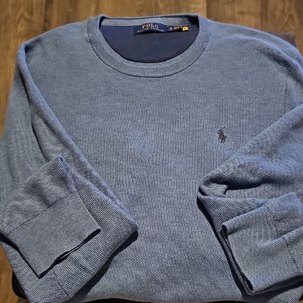 Polo Ralph Lauren Shirt Pullover Men's Light Blue Crewneck Xlarge Casual
